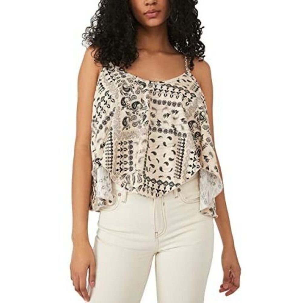 Free People Hey Girl Tank Top, Tea Combo, X-Small XS